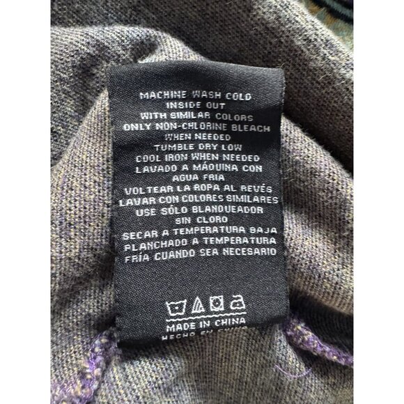 HUF Brand Men's Sz M Allen Knit Top Short Sleeve T-Shirt Green & Purple Striped - Picture 8 of 10